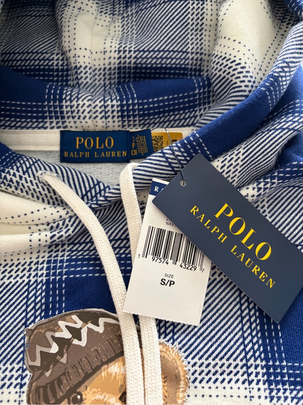 Polo Ralph Lauren Women’s Plaid Polo Bear Hoodie - Picture 8 of 14